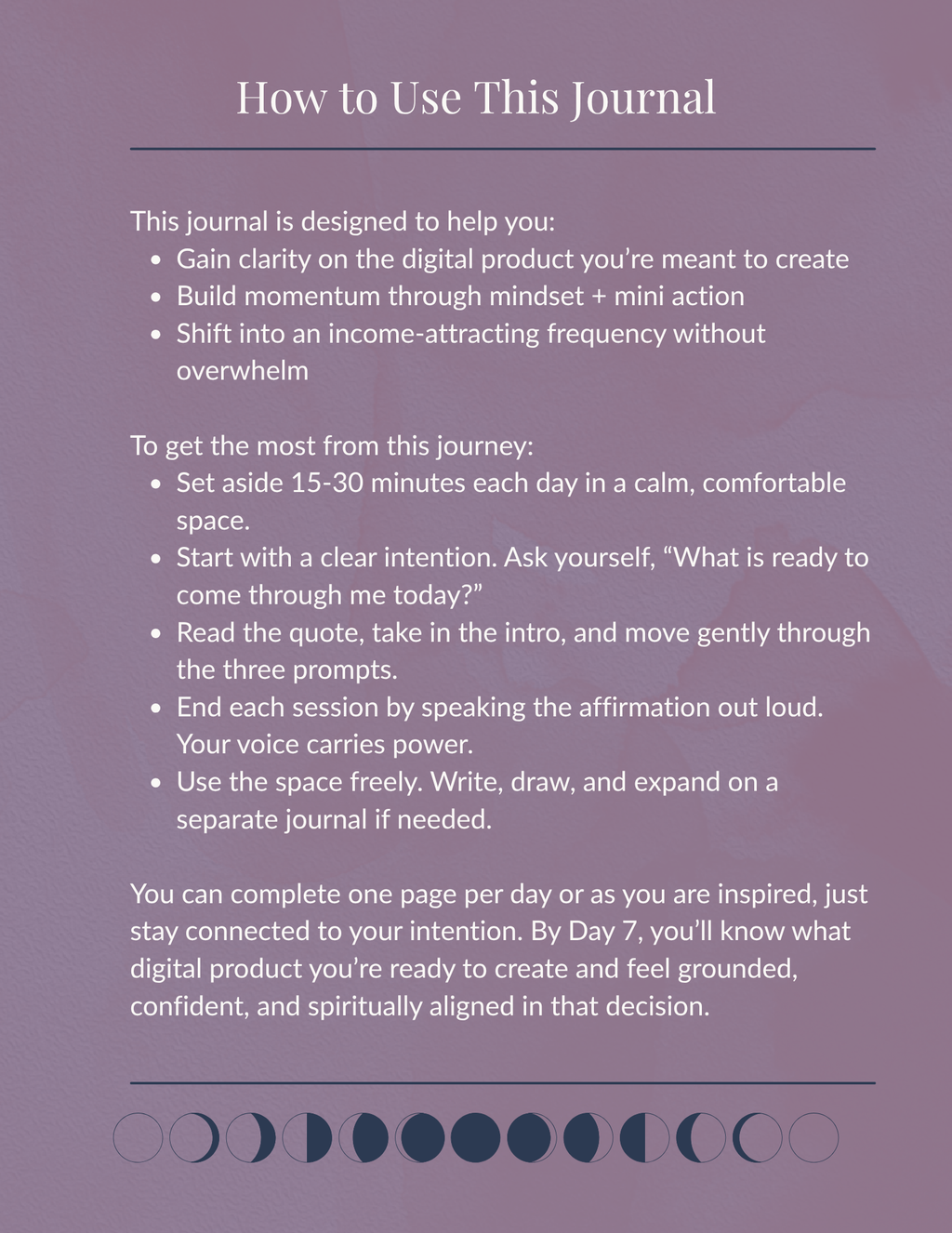 Aligned Abundance: A 7-Day Momentum Journal to Discover Your Digital Product