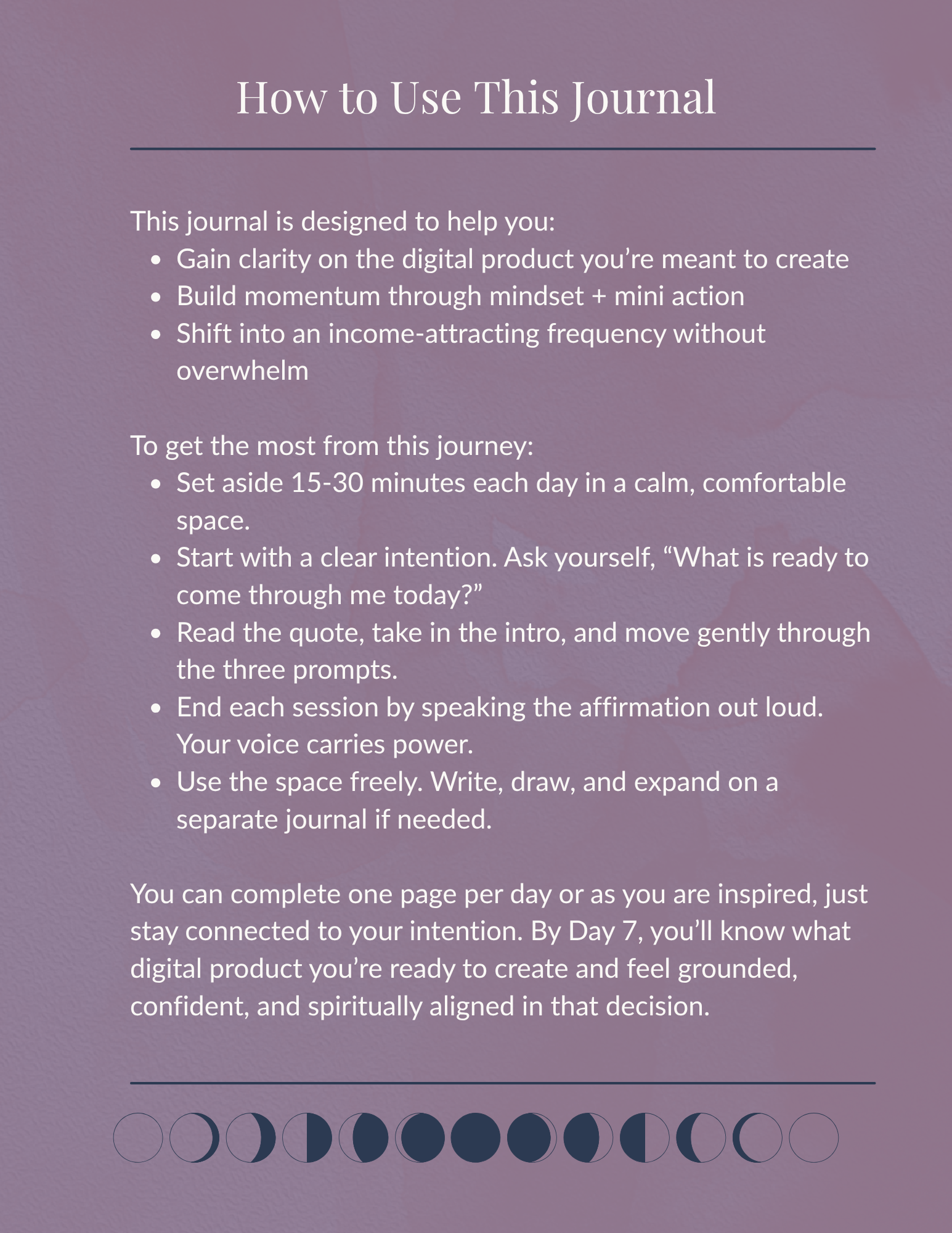 Aligned Abundance: A 7-Day Momentum Journal to Discover Your Digital Product
